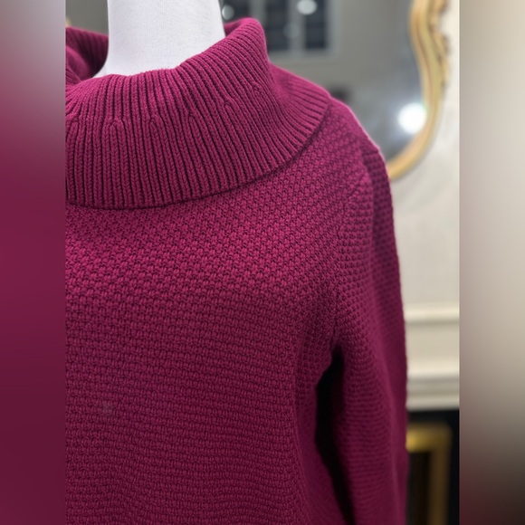 Duluth Trading Co Women’s Heritage Cowl Neck Tunic Sweater XL Burgundy NWT - Picture 2 of 13